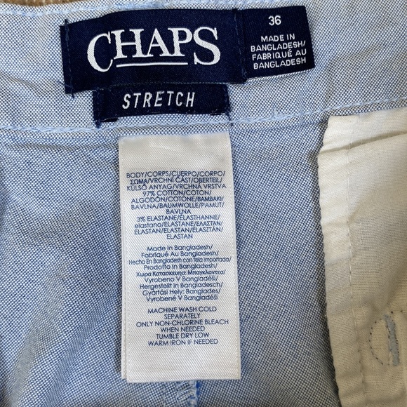 Chaps Men’s Stretch Classic Fit Powder Blue Shorts (Size 36) - Picture 3 of 5